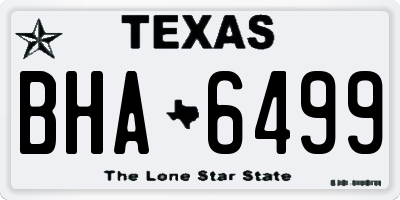 TX license plate BHA6499