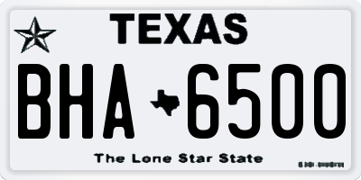 TX license plate BHA6500