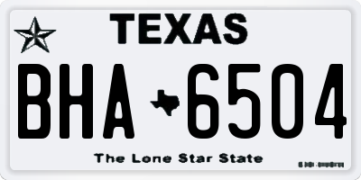 TX license plate BHA6504