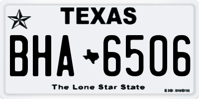 TX license plate BHA6506