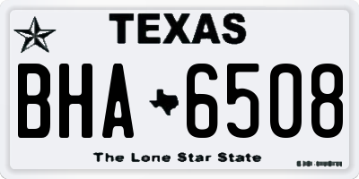 TX license plate BHA6508