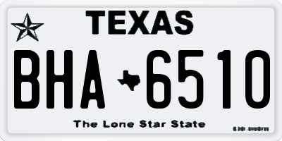 TX license plate BHA6510