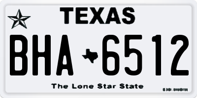 TX license plate BHA6512