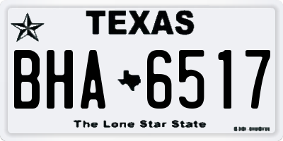 TX license plate BHA6517