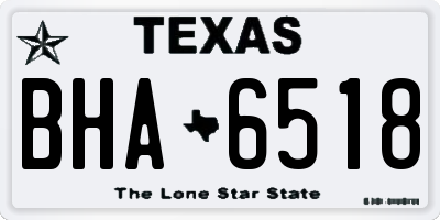 TX license plate BHA6518