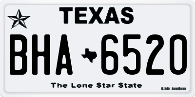TX license plate BHA6520