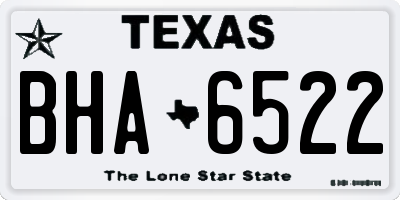 TX license plate BHA6522