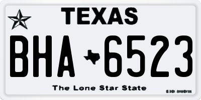 TX license plate BHA6523