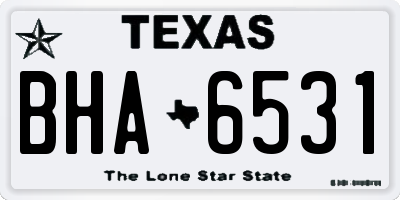 TX license plate BHA6531