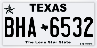 TX license plate BHA6532
