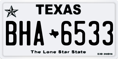 TX license plate BHA6533