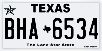 TX license plate BHA6534