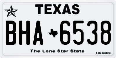 TX license plate BHA6538