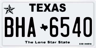 TX license plate BHA6540