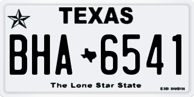 TX license plate BHA6541