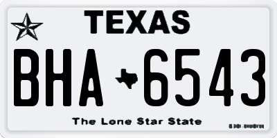 TX license plate BHA6543