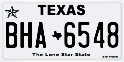 TX license plate BHA6548
