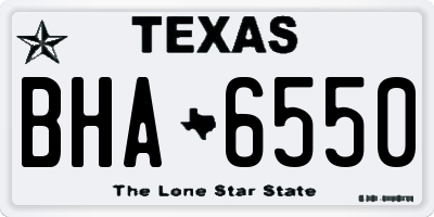 TX license plate BHA6550
