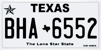 TX license plate BHA6552