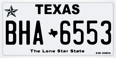 TX license plate BHA6553
