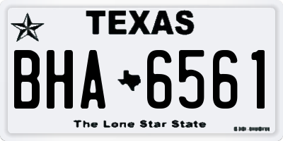 TX license plate BHA6561