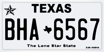 TX license plate BHA6567