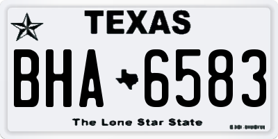 TX license plate BHA6583