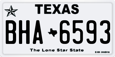 TX license plate BHA6593