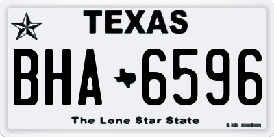 TX license plate BHA6596