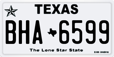 TX license plate BHA6599