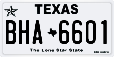 TX license plate BHA6601