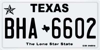 TX license plate BHA6602