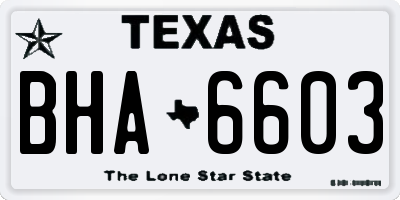 TX license plate BHA6603
