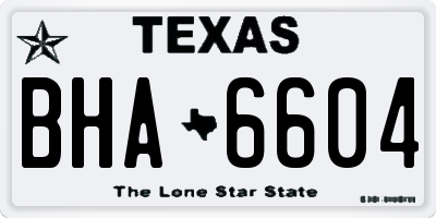 TX license plate BHA6604