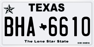 TX license plate BHA6610