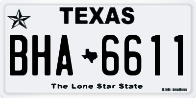 TX license plate BHA6611