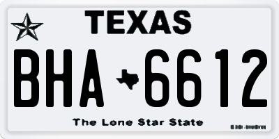 TX license plate BHA6612