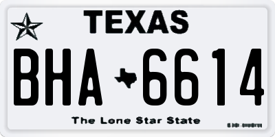 TX license plate BHA6614