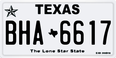 TX license plate BHA6617