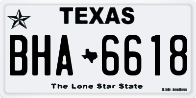 TX license plate BHA6618