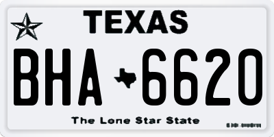 TX license plate BHA6620
