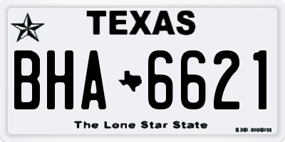 TX license plate BHA6621