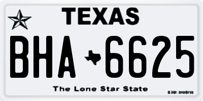 TX license plate BHA6625