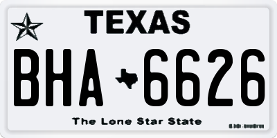 TX license plate BHA6626