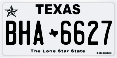 TX license plate BHA6627
