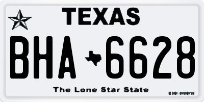 TX license plate BHA6628