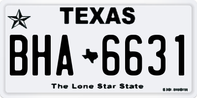 TX license plate BHA6631