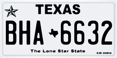TX license plate BHA6632