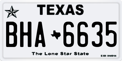 TX license plate BHA6635