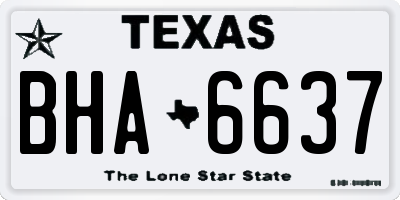 TX license plate BHA6637